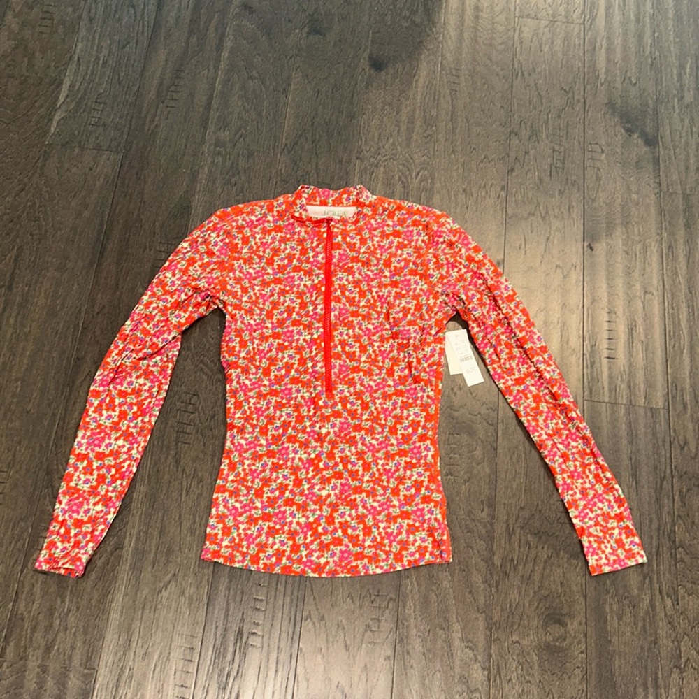 J. Crew women’s long-sleeve floral rash guard size medium, NWT!
